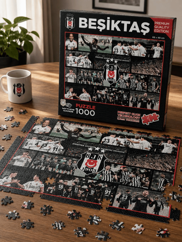 Mythos 1000 Parça Puzzle Beşiktaş 2025/2026 Sezonu 68 x 48 cm | Resmi Lisanslı