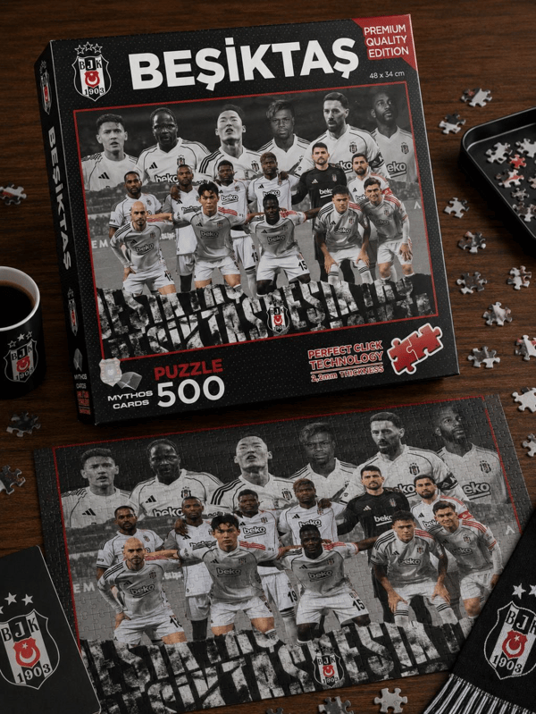 Mythos 500 Parça Puzzle Beşiktaş 2025/2026 Sezonu 48 x 34 cm | Resmi Lisanslı