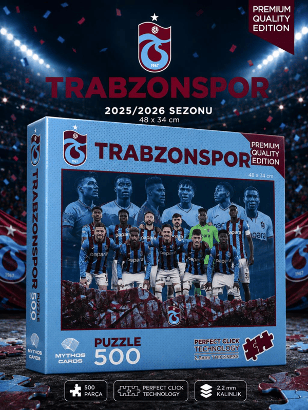 Mythos 500 Parça Puzzle Trabzonspor 2025/2026 Sezonu 48 x 34 cm | Resmi Lisanslı