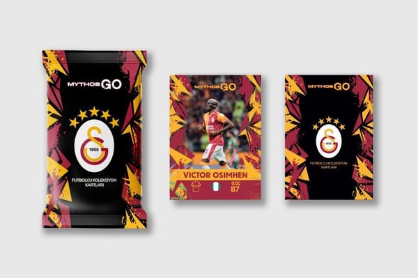 MYTHOS GO Galatasaray Futbolcu Kartları 12'li Kutu 2025/2026 | 72 Kart | Resmi Lisanslı