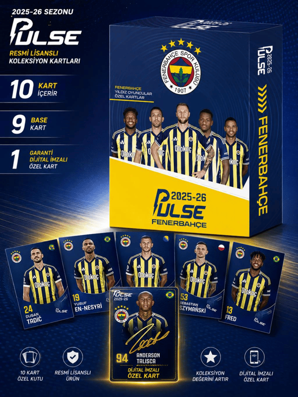 Mythos Pulse Fenerbahçe Futbolcu Kartları 10'lu Özel Kutu 2025/2026 | Resmi Lisanslı