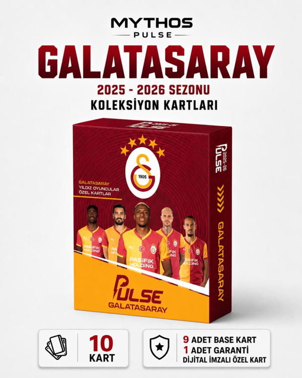 Mythos Pulse Galatasaray Futbolcu Kartları 10'lu Özel Kutu 2025/2026 | Resmi Lisanslı