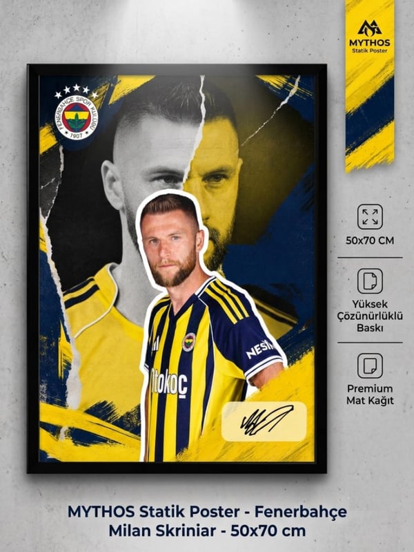 MYTHOS Statik Poster Fenerbahçe Milan Skriniar 50x70 cm
