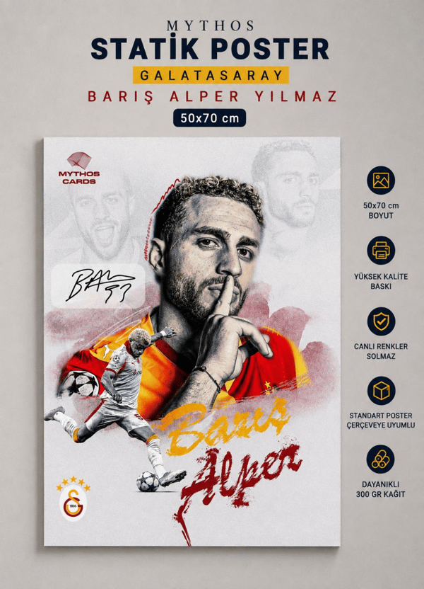 MYTHOS Statik Poster Galatarasay Barış Alper Yılmaz 50x70 cm