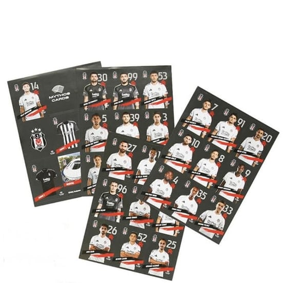 MYTHOS The Giants Beşiktaş 2025-2026 Sezonu Takım Kadrosu Poster ve Çıkartma Seti | 50 x 70 cm | 38 Parça