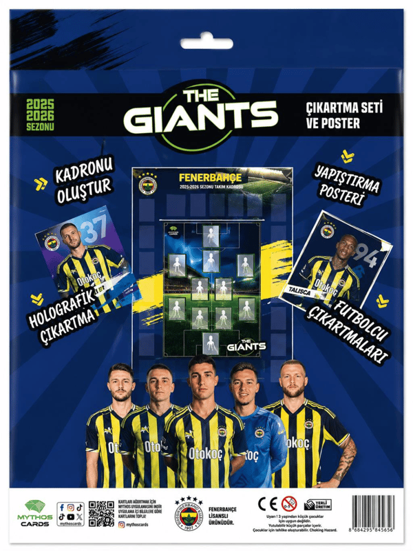 MYTHOS The Giants Fenerbahçe 2025-2026 Sezonu Takım Kadrosu Poster ve Çıkartma Seti | 50 x 70 cm | 38 Parça