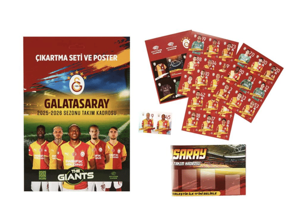 MYTHOS The Giants Galatasaray 2025-2026 Sezonu Takım Kadrosu Poster ve Çıkartma Seti | 50 x 70 cm | 38 Parça