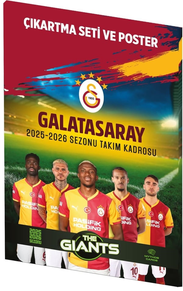 MYTHOS The Giants Galatasaray 2025-2026 Sezonu Takım Kadrosu Poster ve Çıkartma Seti | 50 x 70 cm | 38 Parça