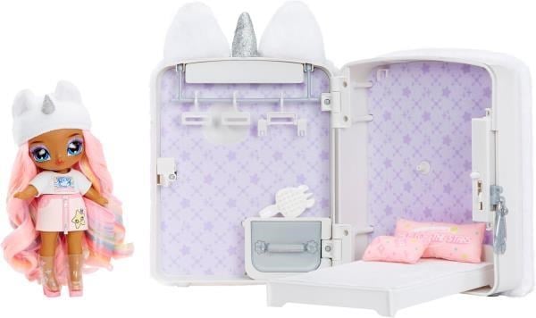 Na! Na! Na! Surprise 3’ü 1 Arada Unicorn Sırt Çantası Yatak Odası Oyun Seti – Whitney Sparkles Moda Bebek