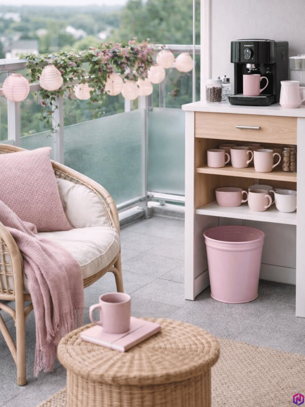 ND-1050 Metal Toz Pembe Çöp Kovası 11 Litre – Lavabo Altı, Mutfak ve Ofis İçin Şık Konik Tasarım