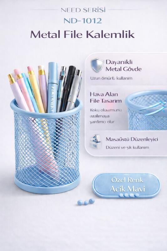 Need Metal File Kalemlik Açık Mavi ND-1012