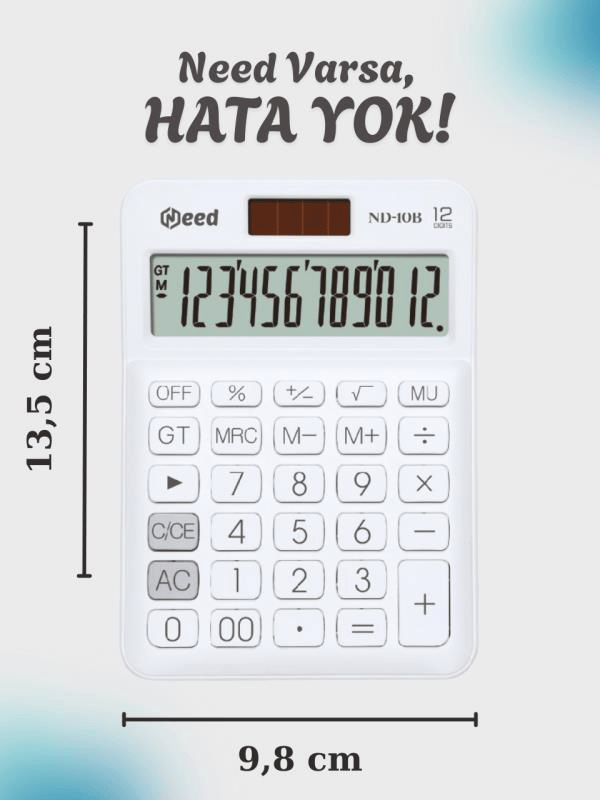 Need Nd-10B Beyaz Hesap Makinesi