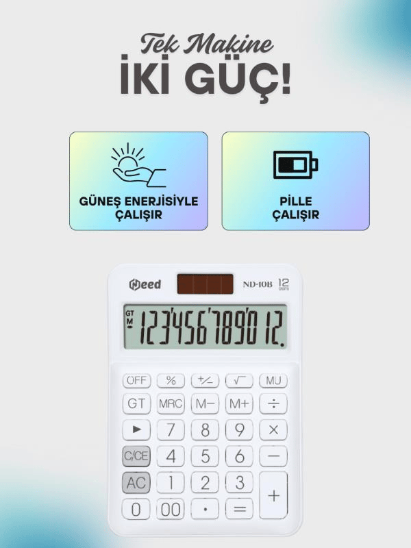 Need Nd-10B Beyaz Hesap Makinesi