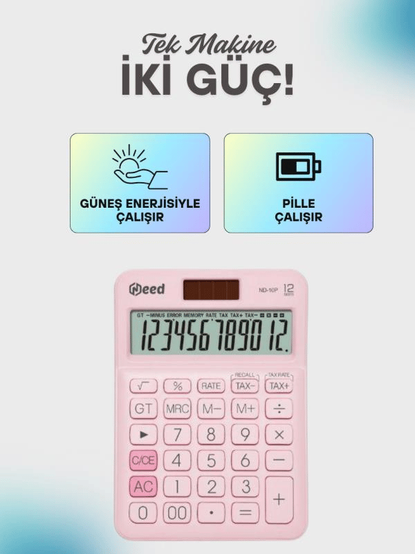 Need Nd-10P Pembe Hesap Makinesi