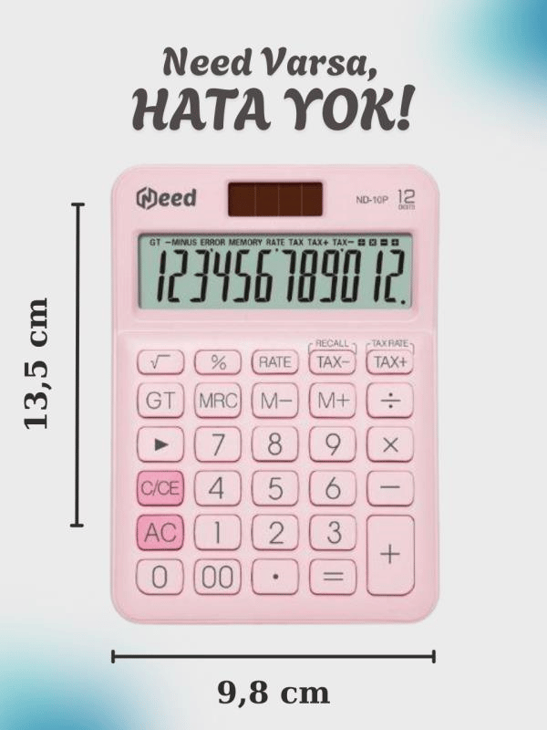 Need Nd-10P Pembe Hesap Makinesi