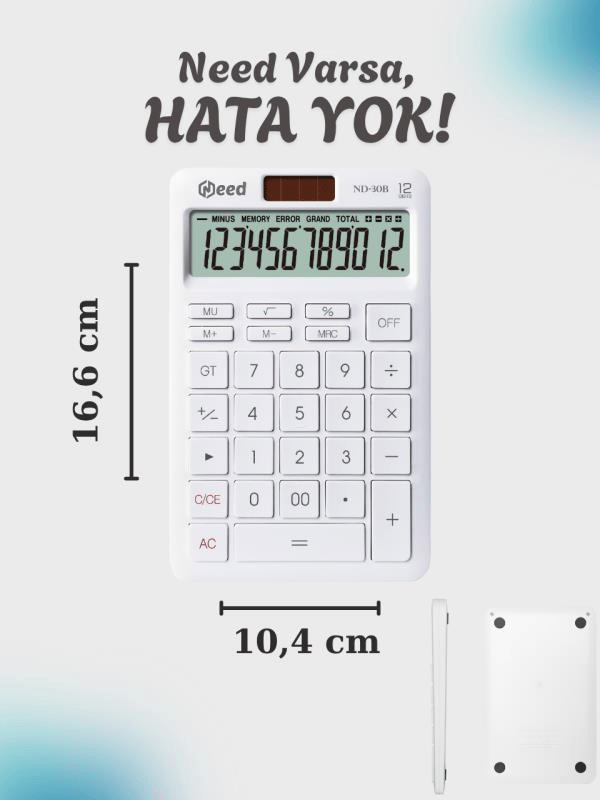 Need Nd-30B Pastel Beyaz Hesap Makinesi
