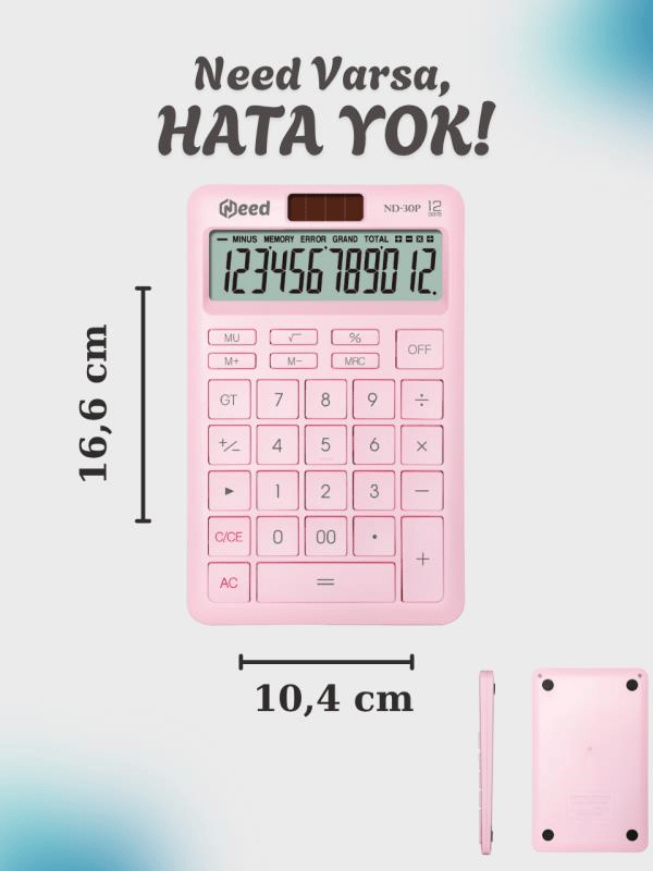 Need Nd-30P Pastel Pembe Hesap Makinesi