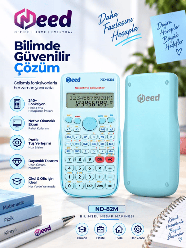 Need ND-82M Mavi 240 Fonksiyonlu Bilimsel Hesap Makinesi