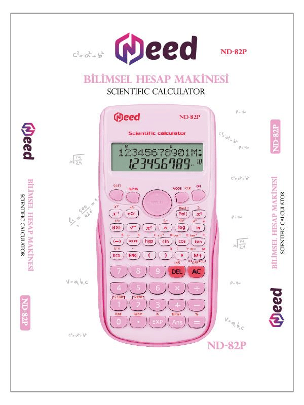 Need ND-82P Pembe 240 Fonksiyonlu Bilimsel Hesap Makinesi