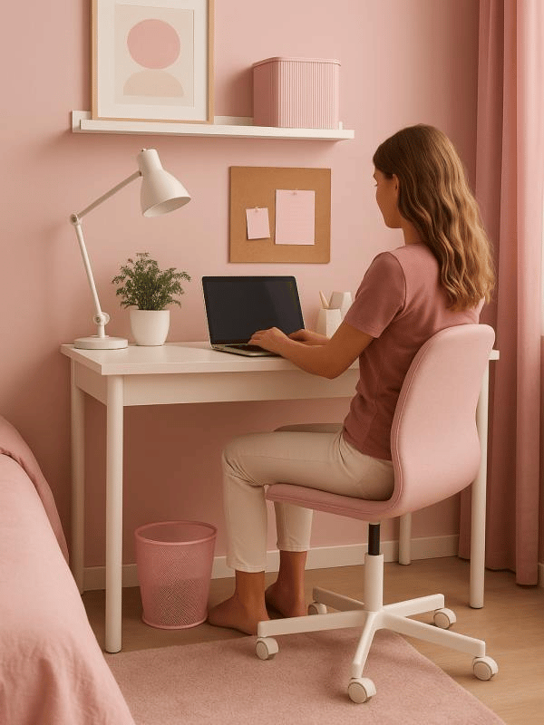 Need Tam Delikli Metal Fileli Toz Pembe Çöp Kovası - ND-1044