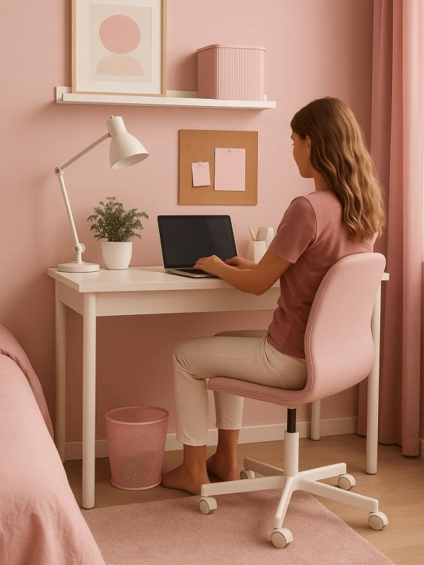 Need Tam Delikli Metal Fileli Toz Pembe Çöp Kovası - ND-1044
