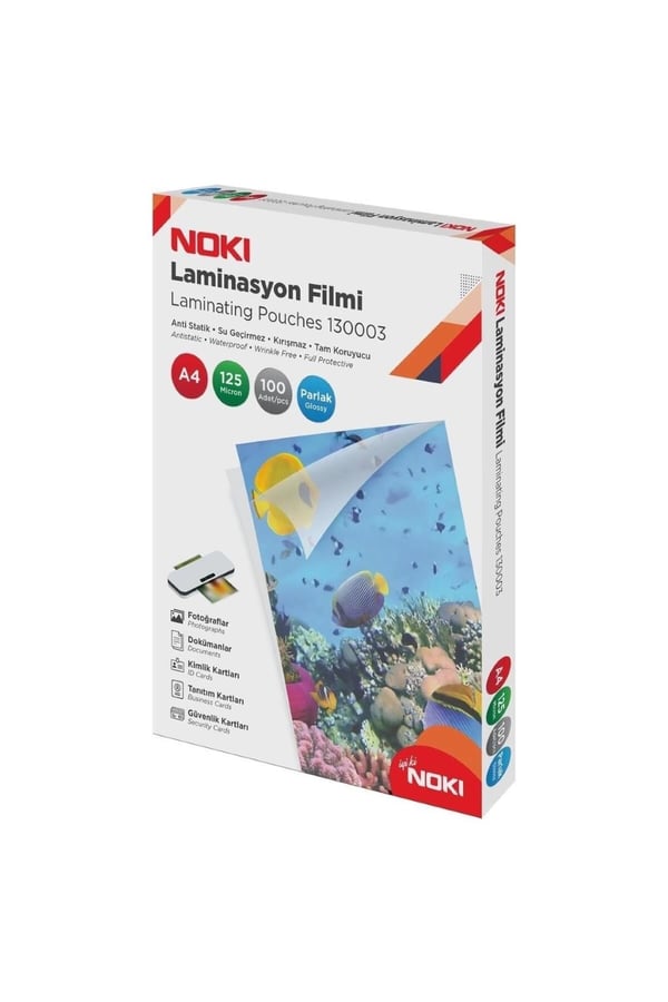 Noki A4 Laminasyon Filmi 125 Mikron 100lü Paket 