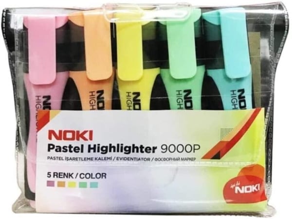 Noki Fosforlu Kalem Seti 5'Li Pastel Tonlar