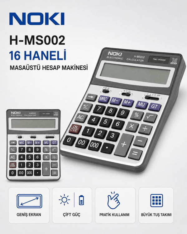 Noki Masa Üstü Hesap Makinesi H-MS002 16 Haneli