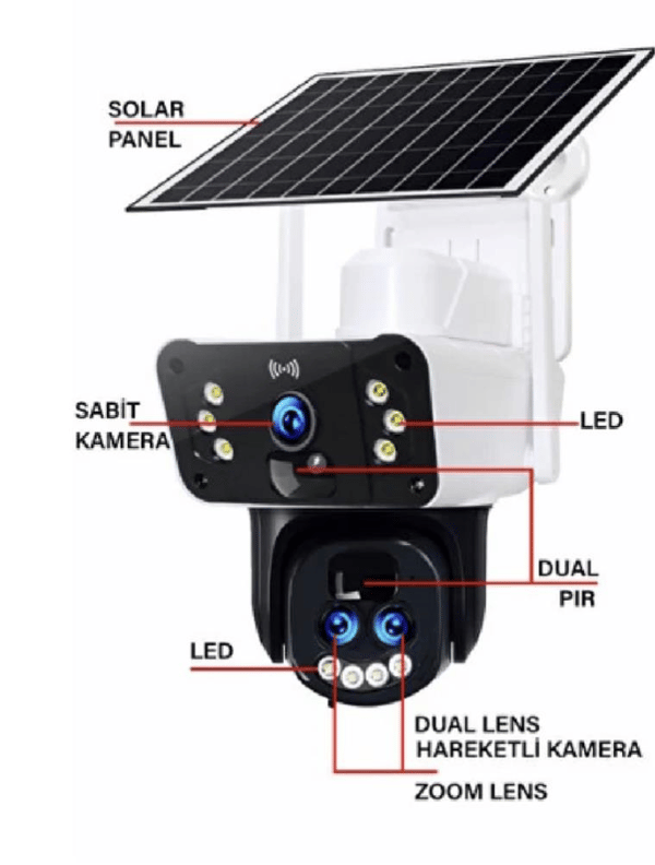 OKam O-KAM-3950 WİFİ solar 10X Optik Zooom Ptz Kamera
