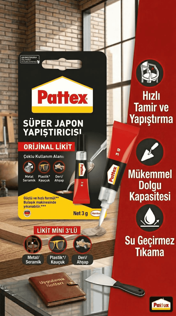 Pattex Süper Japon Yapıştırıcı 3 g | Ultra Güçlü Hızlı Yapıştırıcı | Şeffaf & Suya Dayanıklı