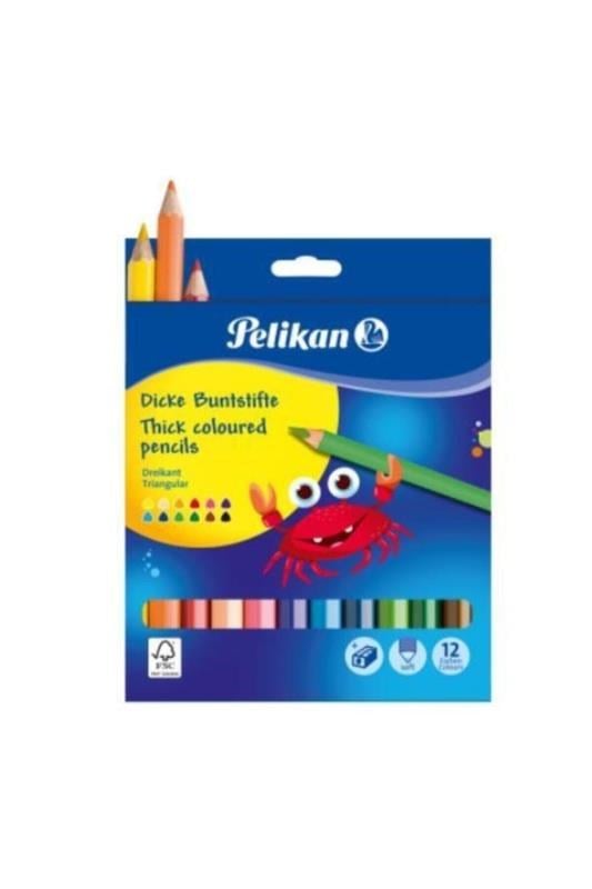Pelikan Kuru Boya Kalemi Jumbo Üçgen 12'Li 724039