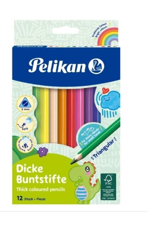 Pelikan Kuru Boya Kalemi Jumbo Üçgen 12'Li 724039