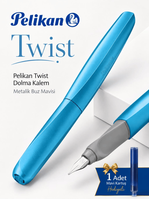Pelikan Twist Dolma Kalem Metalik Buz Mavisi P457