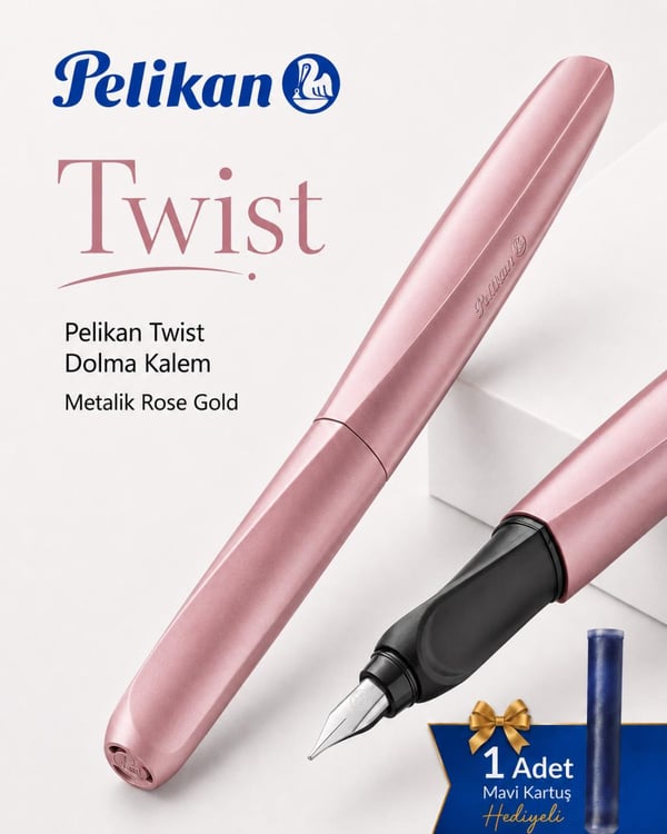 Pelikan Twist Dolma Kalem Metalik Rose-Gold 