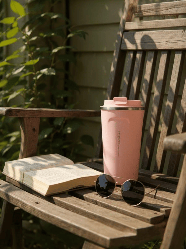 Pinkah Paslanmaz Çelik Kahve Termos Bardak Matara 500 ml Pembe Renk – PKH-PJ-3549-L