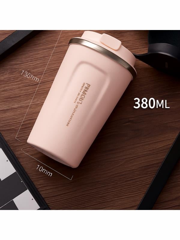 Pinkah Paslanmaz Çelik Kahve Termos Bardak Matara 350 ml Pembe Renk – PKH-PJ-3548-L
