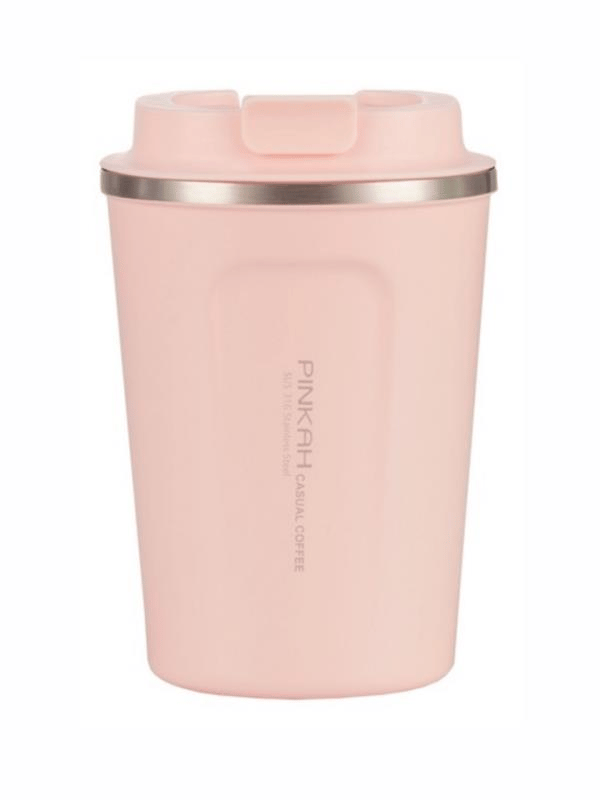 Pinkah Paslanmaz Çelik Kahve Termos Bardak Matara 350 ml Pembe Renk – PKH-PJ-3548-L