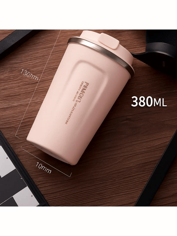 Pinkah Paslanmaz Çelik Kahve Termos Bardak Matara 350 ml Pembe Renk – PKH-PJ-3548-L