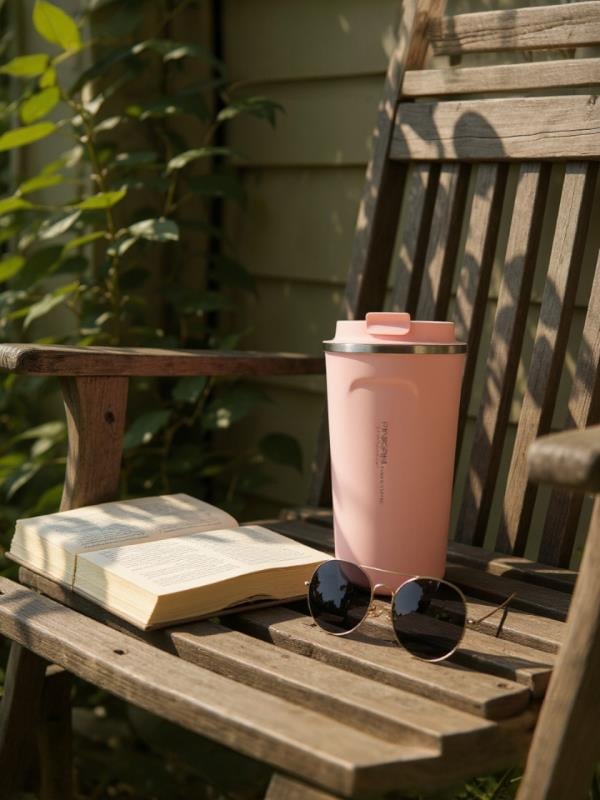 Pinkah Paslanmaz Çelik Kahve Termos Bardak Matara 500 ml Pembe Renk – PKH-PJ-3549-L