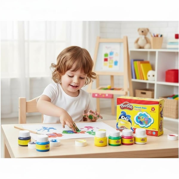 Play-Doh 6’lı Parmak Boyası Seti 30 ml – Kokusuz ve Kolay Yıkanabilir Boyalar