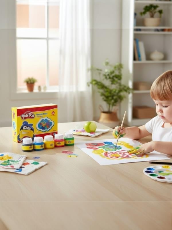 Play-Doh 6’lı Parmak Boyası Seti 30 ml – Kokusuz ve Kolay Yıkanabilir Boyalar