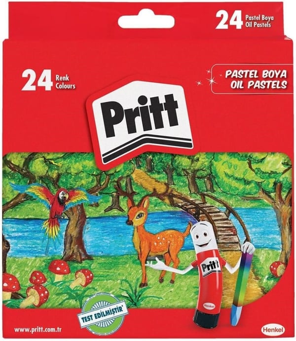 Pritt 24 Renk Pastel Boya Karton Kutu | Yağlı Pastel Boya Seti 
