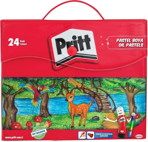 Pritt 24 Renk Pastel Boya Seti Çantalı | Yağlı Pastel Boya