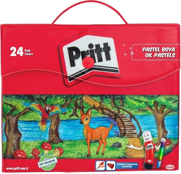 Pritt 24 Renk Pastel Boya Seti Çantalı | Yağlı Pastel Boya