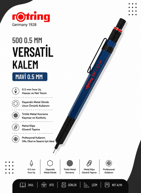 Rotring 500 Versatil Kalem Mavi 0.5 MM 2164105