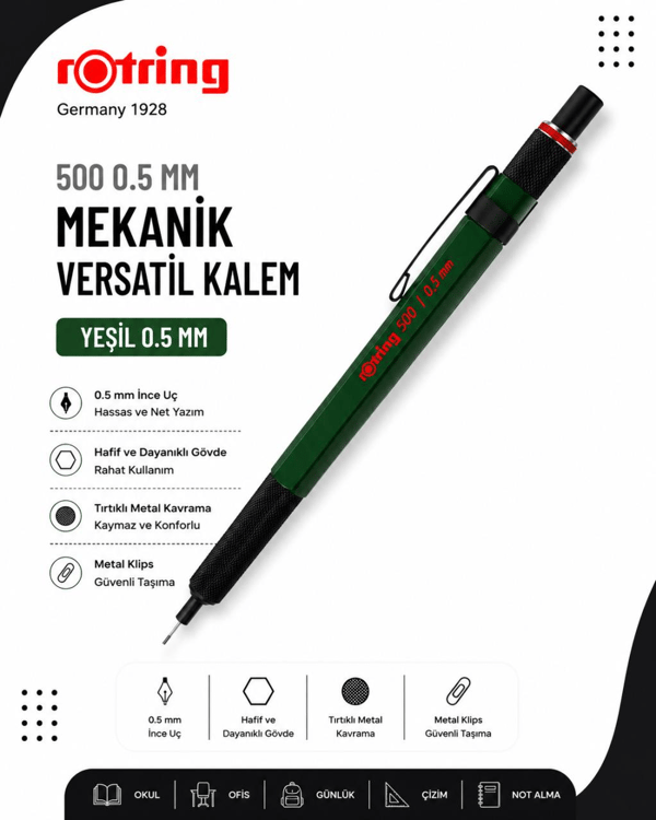 Rotring 500 Versatil Kalem Yeşil 0.5 MM 2164106