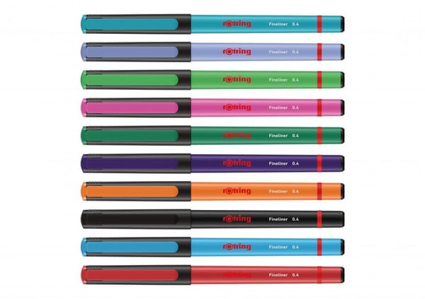 Rotring Liner Fineliner Karışık Renk Keçe Uçlu Kalem 10'lu Kutu