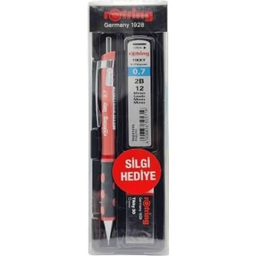 Rotring Okul Seti Tikky Min Silgi 3 LÜ 0.7 MM Gül Kuru RO-KK07-07-Gül Kurusu