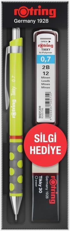 Rotring Okul Seti Tikky Rd 0.7+Min Silgi Hediyeli Limon Yeşili