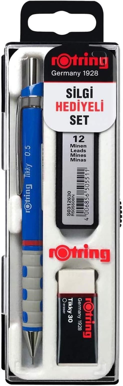 Rotring Okul Seti Tikky RD 0.5 + Min Silgi Hediyeli Mavi